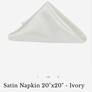 Ivory Satin Napkin 20" x 20" - Elegant New Table Napkins